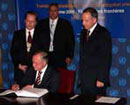 19 September 2006, Signing of the Optional Protocol to the Convention on the Safety of United Nations and Associated Personnel, United Nations Headquarters, New York: Mr. Borys Tarasyuk, Minister for Foreign Affairs of Ukraine, signing the Protocol.