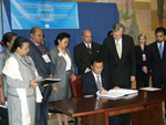 24 September 2003, Ratification of the International Convention for the Suppression of Terrorist Bombings, United Nations Headquarters, New York: Mr. Marc Ravalomanana (seated), President of the Republic of Madagascar, ratifying the Convention, among other instruments.