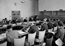 10 June 1947, Twenty-second meeting of the Committee on the Progressive Development of International Law and its Codification, Lake Success, New York (from left to right, at the table): Dr. Shuhsi Hsu (China); Gilberto Amado (Brazil); A.H. Body (Australia); Dr. Enrique Ferrer Vieyra (Argentina); Prof. Vladimir Koretsky (USSR); Prof. Y.M. Yepes (Colombia); Sir Dalip Singh (India), Chairman; Yuen-Li Liang, Committee Secretary, United Nations Legal Department; Prof. J.L. Brierly (UK), Rapporteur; Prof. Milan Bartos (Yugoslavia); Dr. Perez Perozo (Venezuela); Prof. P.C. Jessup (USA); Dr. Erik Sjoborg (Sweden); Mr. Alexander Bramson (Poland); Dr. J.G. de Beus (Netherlands). 