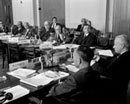 April 1960, Twelfth session of the International Law Commission, Geneva, Switzerland (from left to right, facing the camera): Mr. Shuhsi Hsu (China); Mr. J. P. A. François (the Netherlands); Mr. Nihat Erim (Turkey); Mr. Douglas L. Edmonds (USA); Mr. Gilberto Amado (Brazil); and Mr. Roberto Ago (Italy). 