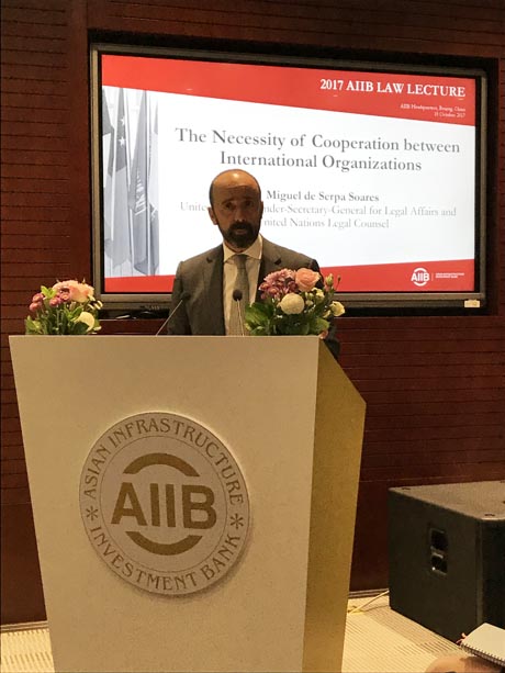 Mr. Serpa Soares delivers the Inaugural AIIB Law Lecture