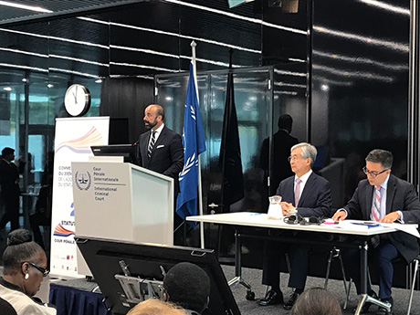 Mr. Serpa Soares addresses a high-level symposium convened on the occasion of the 20th anniversary of the adoption of the Rome Statute of the ICC
