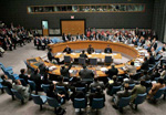 30 May 2007 - 5685th meeting of the Security Council (pm), United Nations, New York. Wide view of the Security Council  adopting  resolution 1757 (2007) with 10 Members voting in favour to none against, and 5  abstentions, to authorize the establishment of an international tribunal to try  suspects in the 2005 assassination of the former Prime Minister of Lebanon Rafik  Hariri. (Photo Credit: UN Photo/Evan Schneider)