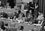 3 November 1970 - Third Committee of the General Assembly, United Nations, New York. Third Committee of the General Assembly discussing drafts resolutions on the elimination of racial discrimination. Ms. R. Lapointe (Canada) addressing the Committee. (Photo Credit: UN Photo/Teddy Chen)