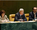 30 March 2007. Signing Ceremony, General Assembly Hall, United Nations Headquarters, New York. Mrs. Louise Arbour, High Commissioner for Human Rights (left) and Mr. Don MacKay (New Zealand) (center), Chair of the Ad Hoc Committee on a Convention on the Rights of Persons with Disabilities.