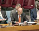 26 August 2003, Security Council, United Nations Headquarters, New York: Mr. John D. Negroponte (United States of America), addressing the Security Council on resolution 1502 entitled “Protection of United Nations personnel, associated personnel and humanitarian personnel in conflict zones”.