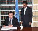 16 January 2006, Signing of the Optional Protocol to the Convention on the Safety of United Nations and Associated Personnel, United Nations Headquarters, New York: Mr. Christian Wenaweser, (Liechtenstein), signing the Protocol.