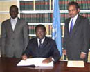 17 January 2006, Signing of the Optional Protocol to the Convention on the Safety of United Nations and Associated Personnel, United Nations Headquarters, New York: Mr. Paul Badji (Senegal), signing the Protocol.