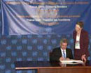 13 September 2006, Signing of the Optional Protocol to the Convention on the Safety of United Nations and Associated Personnel, United Nations Headquarters, New York: Mr. Andreas D. Mavroyiannis, (Cyprus), signing the Protocol.