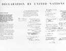 1 January 1942, The Declaration by United Nations, Washington DC: By signing the joint declaration, each of the 26 governments pledged "to employ its full resources, military or economic" in "the struggle for victory over Hitlerism". 
