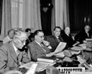 16 May 1951 International Law Commission, Opening meeting of the Third Session, Palais des Nations, Geneva, Switzerland (from left to right): Mr. James L. Brierly (United Kingdom), Chairman for the current session; Mr. Ivan Kerno, Assistant Secretary-General in charge of the United Nations Legal Department; Mr. Shuhsi Hsu (China), Vice-Chairman; Mr. Seindberg, Secretary of the Commission; and Mr. J. M. Yepes (Colombia). 