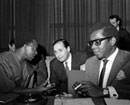 21 February 1967 Special Committee of 24 on the ending of colonialism, United Nations Headquarters, New York: Mr. John S. Malecela (Republic of Tanzania), Chairman of the Committee (left), conversing with Mr. Mateo Marques-Sere (Uruguay), during the Committee’s consideration of the situation of six Caribbean territories (Antigua, Dominica, Grenada, St. Kitts-Nevis-Anguilla, St. Lucia and St. Vincent).