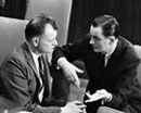 14 March 1966, Special Committee on Principles of International Law concerning Friendly Relations and Co-operation among States, United Nations Headquarters, New York: Dr. Vratislav Pechota (Czechoslovakia) (left) and Mr. Eugeniusz Wyzner (Poland).