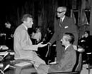 27 August 1964, First Session of the Special Committee on Principles of International Law concerning Friendly Relations and Co-operation among States, Mexico City, Mexico (left to right): Mr. Gaetano Arangio-Ruiz (Italy); Mr. Olivier Deleau (France); and Mr. Pierre Charpentier (Canada).
