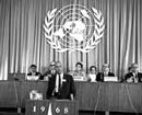 24 April 1968, The International Conference on Human Rights, New Majlis Building, Teheran: Mr. Roy Wilkins (United States), addressing the plenary meeting of the Conference held on 24 April.