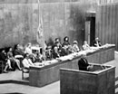 26 April 1972, Third session of the United Nations Conference on Trade and Development (UNCTAD), Santiago, Chile: Mr. Raul Prebisch, Director-General of the Latin American Institute for Economic and Social Planning, making a statement at the meeting.