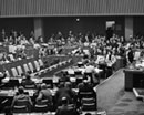 22 September 1977, Meeting of the General Committee of the thirty-second session of the General Assembly, United Nations Headquarters, New York: general view of the meeting during the vote on the inclusion of an item to the agenda.