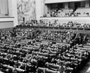 1 February 1958, United Nations Conference on the Law of the Sea, General Assembly Hall, Palais des Nations, Geneva, Switzerland. 