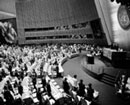 18 September 1979 - Thirty-Fourth Session of the General Assembly, United Nations Headquarters, New York. The Assembly observing a minute of silent prayer or meditation shortly after the meeting was called to order. (Photo Caption: UN Photo/Yutaka Nagata)