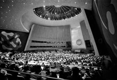 18 September 1979 - Thirty-Fourth Session of the General Assembly, United Nations Headquarters, New York. A general view of the opening of the meeting. (Photo credit: UN Photo/Milton Grant)