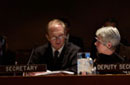 1 April 2005, Adoption of the text of the Draft International Convention for the Suppression of Acts of Nuclear Terrorism by the Ad Hoc Committee on International Terrorism, United Nations Headquarters, New York: Mr. Václav Mikulka (left), Secretary, and Mrs. Anne Fosty, Deputy Secretary.