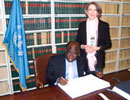 6 November 2006, Signing of the International Convention for the Suppression of Acts of Nuclear Terrorism, United Nations Headquarters, New York: Mr. Nana Effah-Apenteng (Ghana), signing the Convention. 
