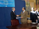 24 September 2003, Accession to the International Convention for the Suppression of Terrorist Bombings, United Nations Headquarters, New York: Mr. Datuk Seri syed Hamid Albar (second from left), Minister for Foreign Affairs of Malaysia, acceding to the Convention, among other instruments.