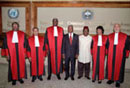 5 May 1998, Visit of the Secretary-General to Arusha, United Republic of Tanzania: Secretary-General Kofi Annan with Judges and the Registrar of the International Criminal Tribunal for Rwanda. 