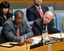 18 June 2007, Security Council, United Nations Headquarters, New York: Mr. Dennis Byron (left, front row), President of the International Criminal Tribunal for Rwanda, addressing the Security Council at its review of the work of the international criminal tribunals. 