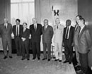 24 January 1995 Geneva, Switzerland: Secretary-General Boutros Boutros-Ghali and his senior officials at a meeting concerning the situation in the former Yugoslavia