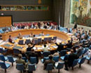 26 July 2005, United Nations Headquarters, New York: Security Council adopting a resolution on ad litem judges for the International Criminal Tribunal for the former Yugoslavia. 