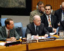 7 June 2006, United Nations Headquarters, New York: Mr. Fausto Pocar (second from left), President of the International Criminal Tribunal for the former Yugoslavia, updating the Security Council members on the implementation of its mission and completion strategy. 