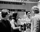 6 December 1966 Twenty-first Session of the General Assembly, meeting of the Third Committee on the Report of the High Commissioner for Refugees, United Nations Headquarters, New York (from left to right): Ms. M. A. Martinez (Jamaica); Ms. Souad Tabbara (Lebanon); Ms. S. Mairie (Cameroon); and Ms. M. Groza (Romania). 
