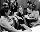 6 December 1966 Twenty-first Session of the General Assembly, meeting of the Third Committee on the Report of the High Commissioner for Refugees, United Nations Headquarters, New York (from left to right): Mrs. B. Bultrikova (Union of Socialist Soviet Republics); Mr. L. I. Verenikin (Union of Socialist Soviet Republics); and Mrs. Vera M. Dmitruk (Ukrainian Socialist Soviet Republic). 