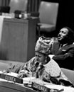 6 December 1966 Twenty-first Session of the General Assembly, meeting of the Third Committee on the Report of the High Commissioner for Refugees, United Nations Headquarters, New York: Mrs. Tiguidanke Soumah (Guinea) addressing the Committee. 
