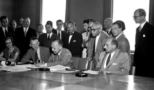 On July 28 1951, at the Palais des Nations, Geneva, the first twelve nations signed the Convention Relating to the Status of Refugees, drafted by the world Conference of Plenipotentiaries on Refugees and Stateless Persons which met from 2 to 25 July.