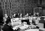 7 May 1973 - 25th session of the International Law Commission, Palais des Nations, Geneva. The International Law Commission convening its 25th session in the Palais des Nations in Geneva. A partial view of the meeting during statement being made by Mr. Jorge Castañeda (center), Chairman. (Photo credit: UN Photo)
