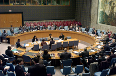 24 May 2005 - United Nations Headquarters, New York. A view of the Security Council meeting to hear a briefing by the President of the Special Court for Sierra Leone on the activities of the Court. (Photo Credit: UN Photo/Eskinder Debebe)