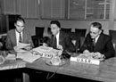 3 June 1947, Committee on the Progressive Development of International Law and its Codification, Lake Success, New York (from left to right): Dr. John Maktos (USA); Prof. P.C. Jessup (USA) and Prof. Dr. Vladimir Koretsky (USSR) at a Sub-Committee meeting. 