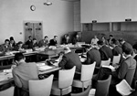 10 June 1947 - Twenty-second meeting of the Committee on the Progressive Development of International Law and its Codification, Lake Success, New York (from left to right, at the table): Mr. Shuhsi Hsu (China);Mr. Gilberto Amado (Brazil); Mr. A.H. Body (Australia); Mr. Enrique Ferrer Vieyra (Argentina); Mr. Vladimir Koretsky (USSR); Mr. Y.M. Yepes (Colombia); Sir Dalip Singh (India), Chairman; Mr. Yuen-Li Liang, Committee Secretary, United Nations Legal Department; Mr. J.L. Brierly (UK), Rapporteur; Mr. Milan Bartos (Yugoslavia); Mr. Perez Perozo (Venezuela); Mr. P.C. Jessup (USA); Mr. Erik Sjoborg (Sweden); Mr. Alexander Bramson (Poland); Mr. J.G. de Beus (Netherlands). 