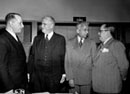 12 May 1949, First session of the International Law Commission, Lake Success, New York (from left to right): Dr. Vladimir M. Koretsky (USSR); Dr. Manley O. Hudson (USA), Chairman; Sir Benegal Narsing Rau (India); and Dr. Gilberto Amado (Brazil). 