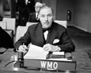 20 March 1962 United Nations Committee on the Peaceful Uses of Outer Space, United Nations Headquarters, New York: Dr. David. A. Davies, Secretary-General of the World Meteorological Organization.