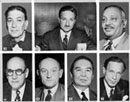 1 January 1951 Fifth Session of United Nations General Assembly, New York: Assembly President Nasrollah Entezam (Iran) (1) and the chairmen of the six committees, Dr. Roberto Urdaneta Arbelaez (Columbia), Political Committee (2); Dr. Gustavo Gutierrez (Cuba), Economic Committee (3); Dr. G.J. Van Heuven Goedhart (Netherlands), Social Committee (4); Prince Wan Waithayakon (Thailand), Trusteeship Committee (5); the Maharaja Jam Sahab of Nawanagar (India), Budgetary Committee (6); and Dr. Vladimir Outrata (Czechoslovakia), Legal Committee. 