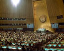 15 March 1976 Opening of the Fourth Session of the Third United Nations Conference on the Law of the Sea, United Nations Headquarters, New York (from left to right at the presidential rostrum): Mr. Secretary-General Kurt Waldheim; Ms. H. Shirley Amerasinghe (Sri Lanka), President of the Conference; and Mr. David Hall, Secretary of the Conference. 