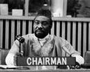 12 April 1976 Fourth Session of the Third United Nations Conference on the Law of the Sea, First Committee, United Nations Headquarters, New York: Mr. Paul Bamela Engo (Cameroon), Chairman of the First Committee. 