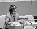 17 March 1981 Tenth Session of the Third United Nations Conference on the Law of the Sea, United Nations Headquarters, New York: J. Alan Beesley (Canada), Chairman of the Drafting Committee, introducing the report of the Committee. 