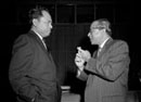 11 November 1958, Thirteenth Session of the General Assembly, Sixth Committee on Diplomatic intercourse and immunities, United Nations Headquarters, New York: Mr. Ernesto L. Galingsan (Philippines, left) and Mr. Mujibur Rahman Khan (Pakistan).