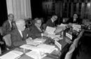 27 May 1963, Fifteenth session of the International Law Commission, Palais des Nations, Geneva, Switzerland (from left to right): Mr. Herbert W. Briggs (USA); Mr. Gilberto Amado (Brazil); Mr. Roberto Ago (Italy); and Sir Humphrey Waldock (UK).