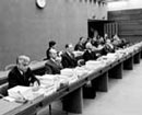 6 May 1974, Twenty-sixth Session of the International Law Commission at which the Commission principally considered the succession of States in respect of treaties, Palais des Nations, Geneva: partial view of the Commission in session.