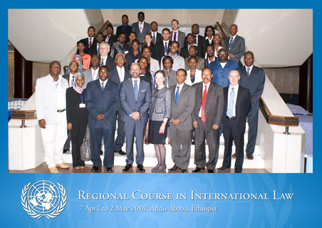 The Legal Counsel with partners, donor representatives and participants of the 2014 Regional Course in International Law for Africa
